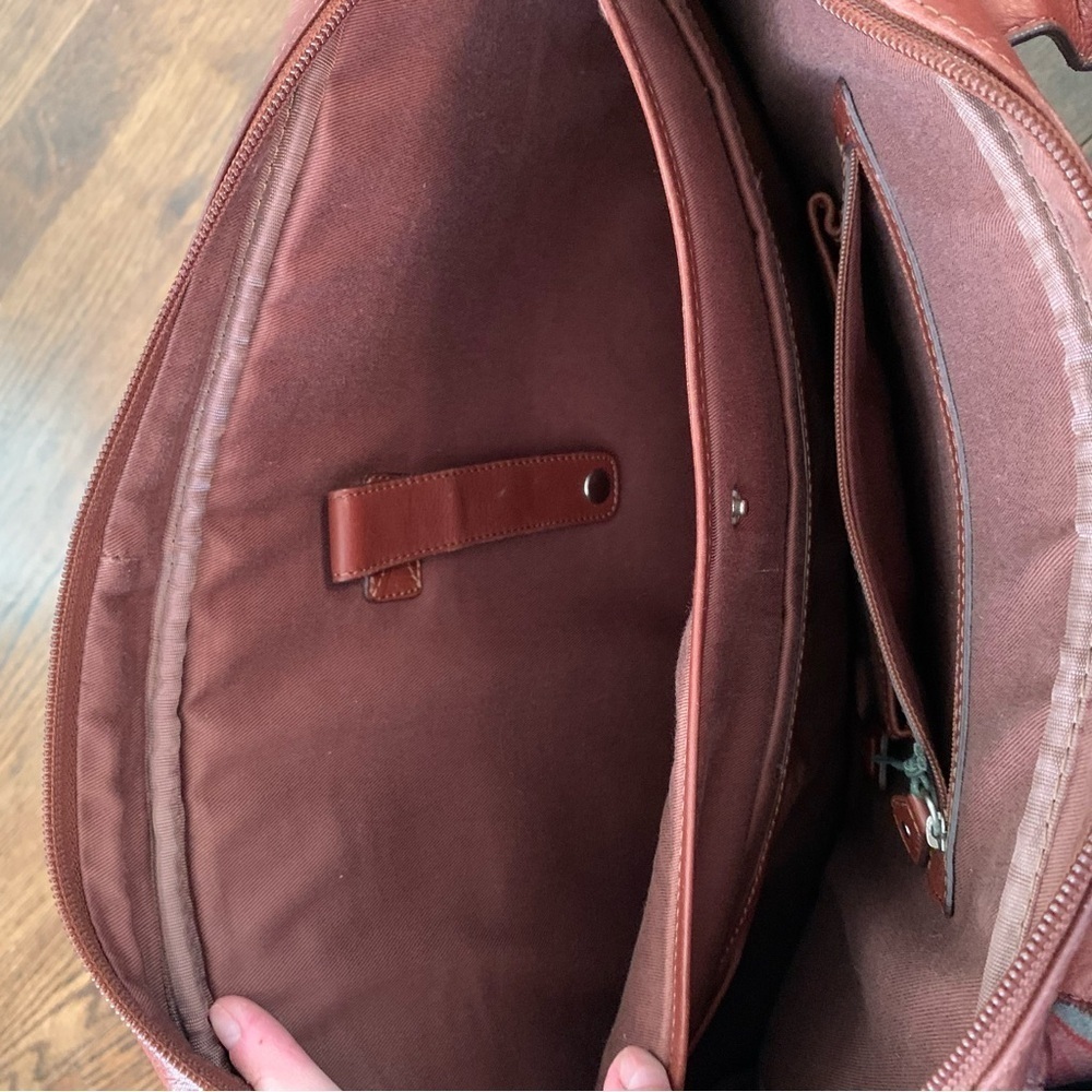 Liz Claiborne Brown Leather Laptop Briefcase Computer Bag - Picture 3 of 16